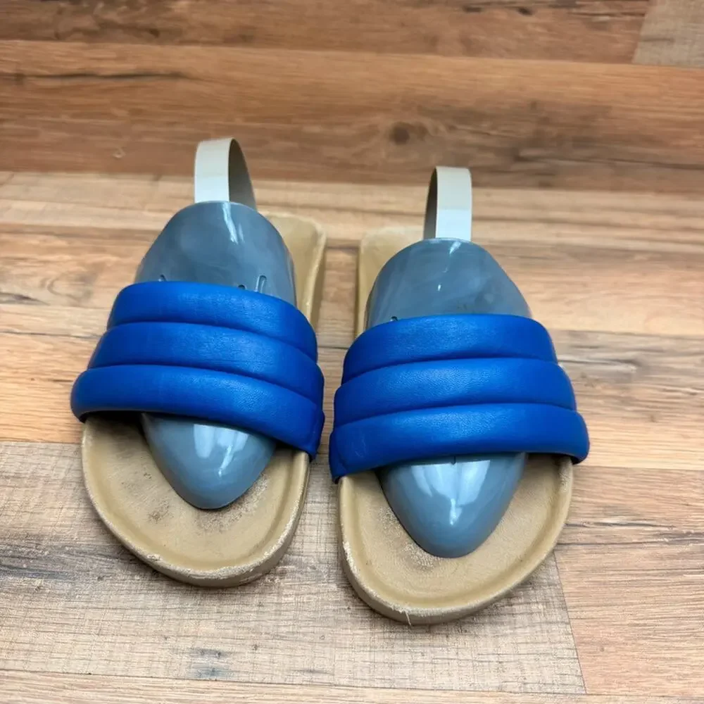 Beatrice Valenzuela Californin size 8 blue Leather slides Sandals